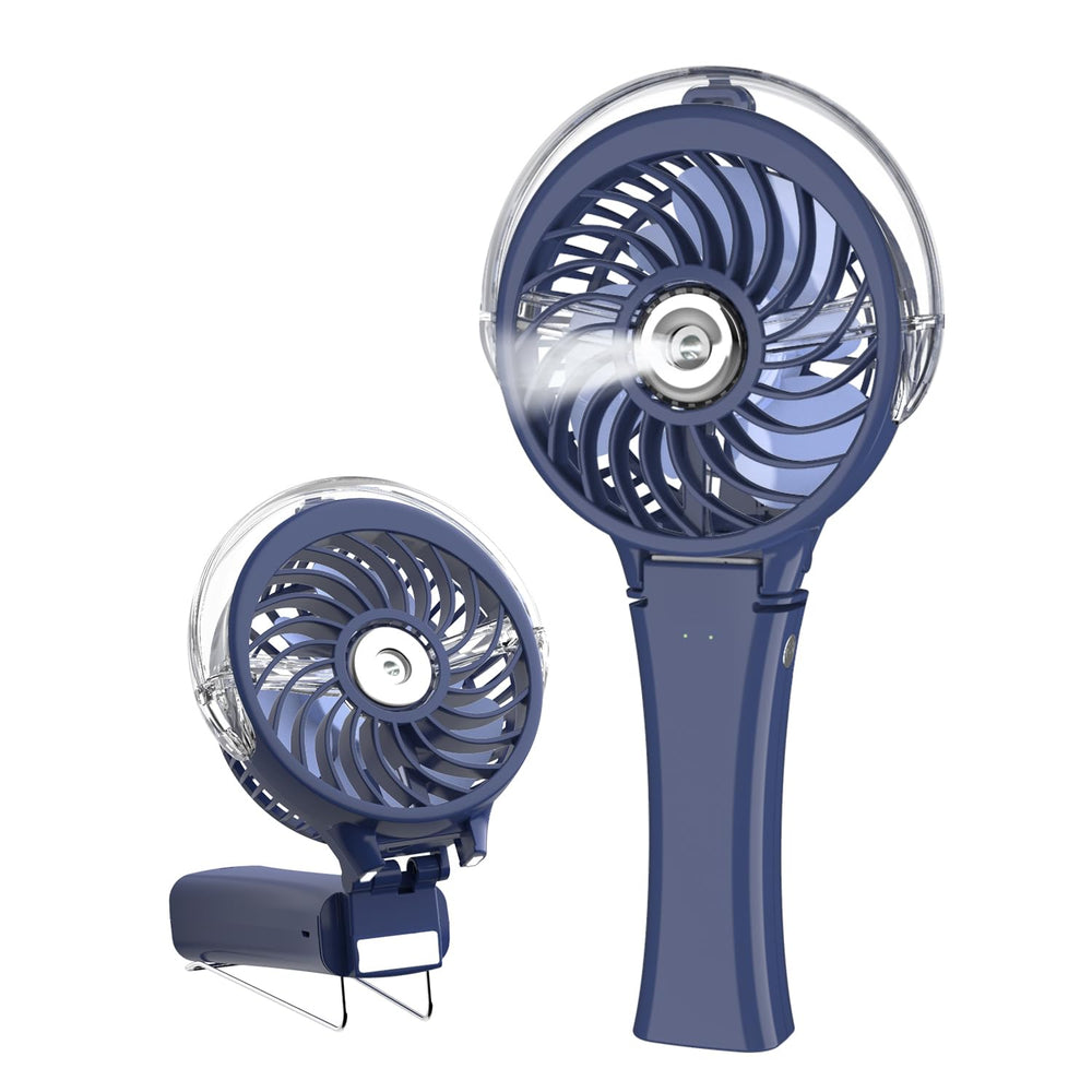 HandFan royal blue front view showing compact handheld cooling and convenience