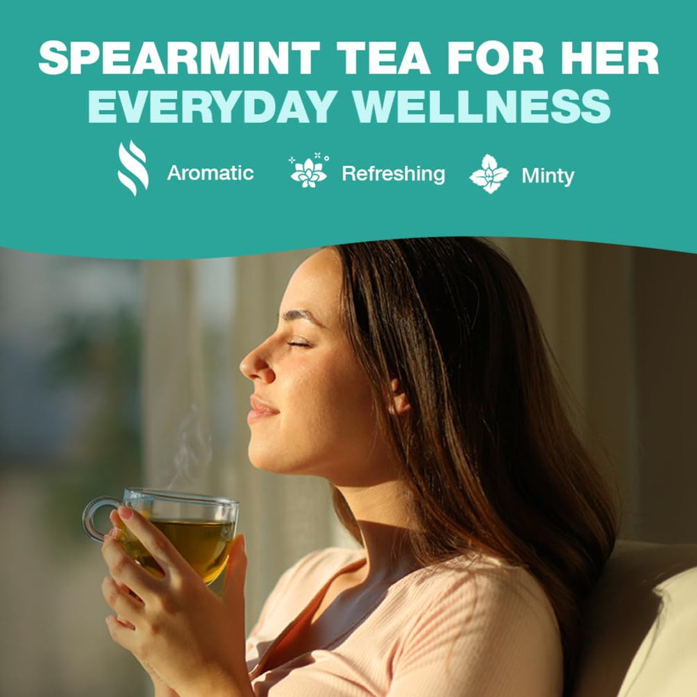 HANDPICK iced spearmint tea in glass illustrating cooling refreshment