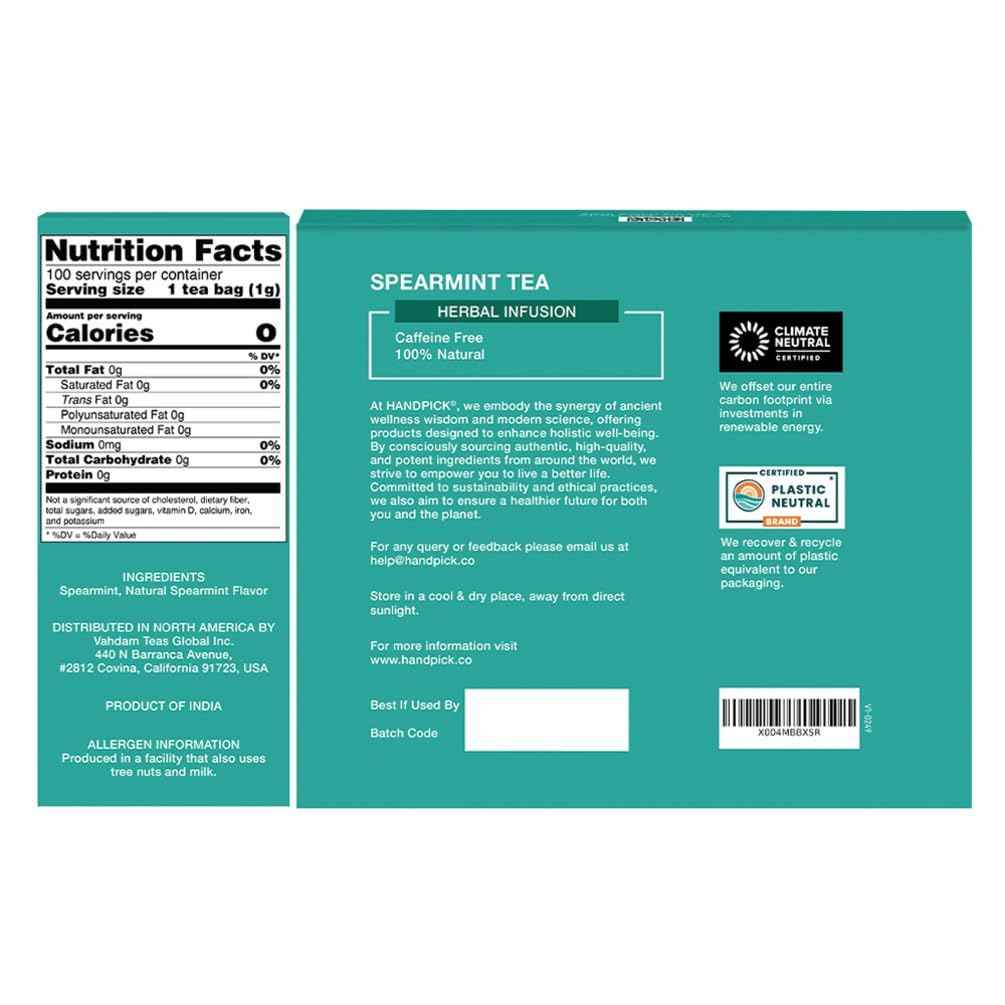 HANDPICK recyclable packaging with eco icons emphasizing neutrality