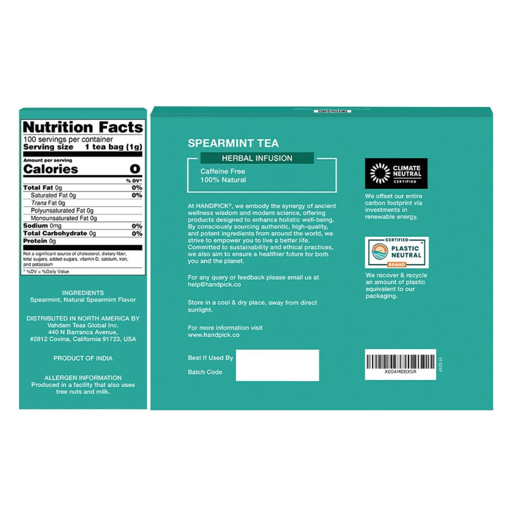 HANDPICK recyclable packaging with eco icons emphasizing neutrality