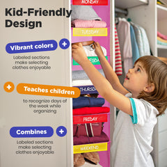 Handy Laundry in-use in a child's bedroom demonstrating independent outfit selection