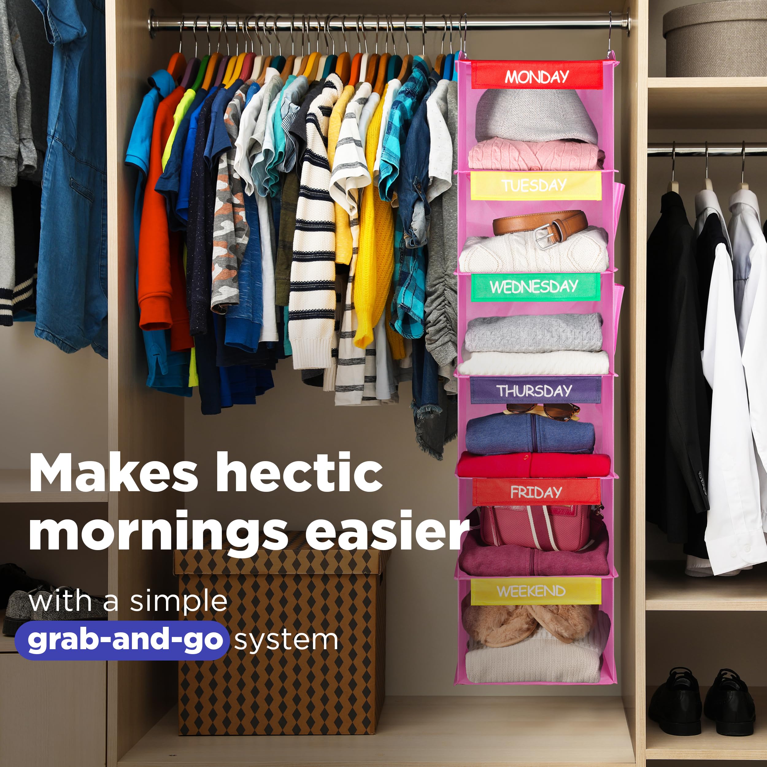 Handy Laundry size scale with backpack showing compact footprint and space-saving benefit