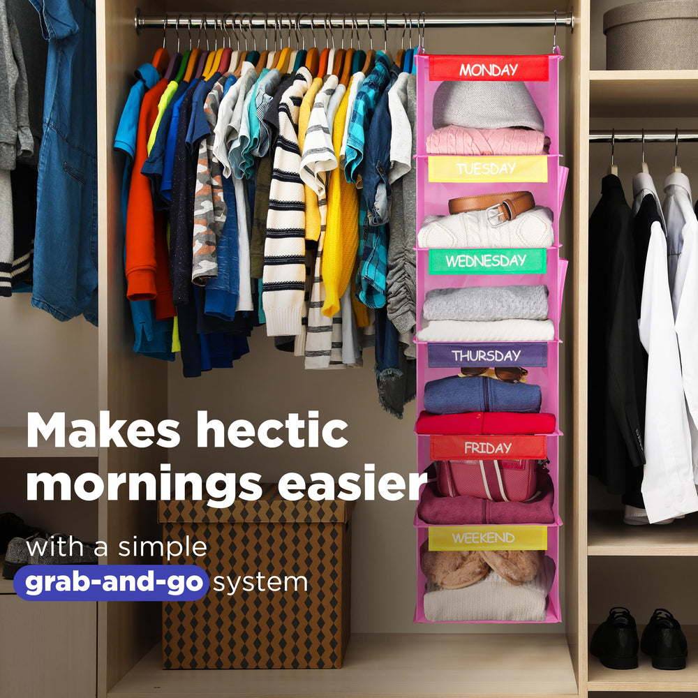 Handy Laundry size scale with backpack showing compact footprint and space-saving benefit