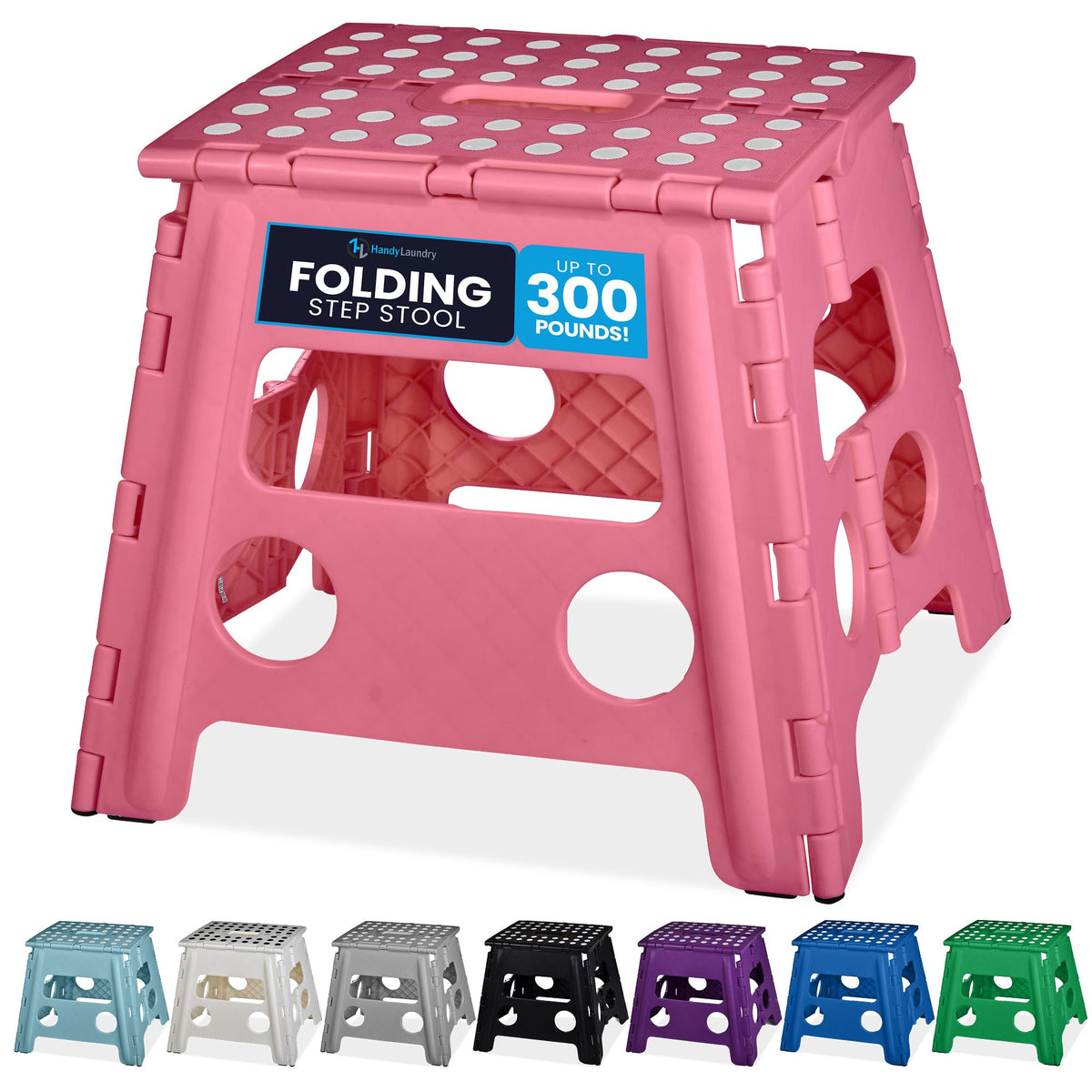 Handy Laundry front view showing sturdy 13-inch platform for secure steps