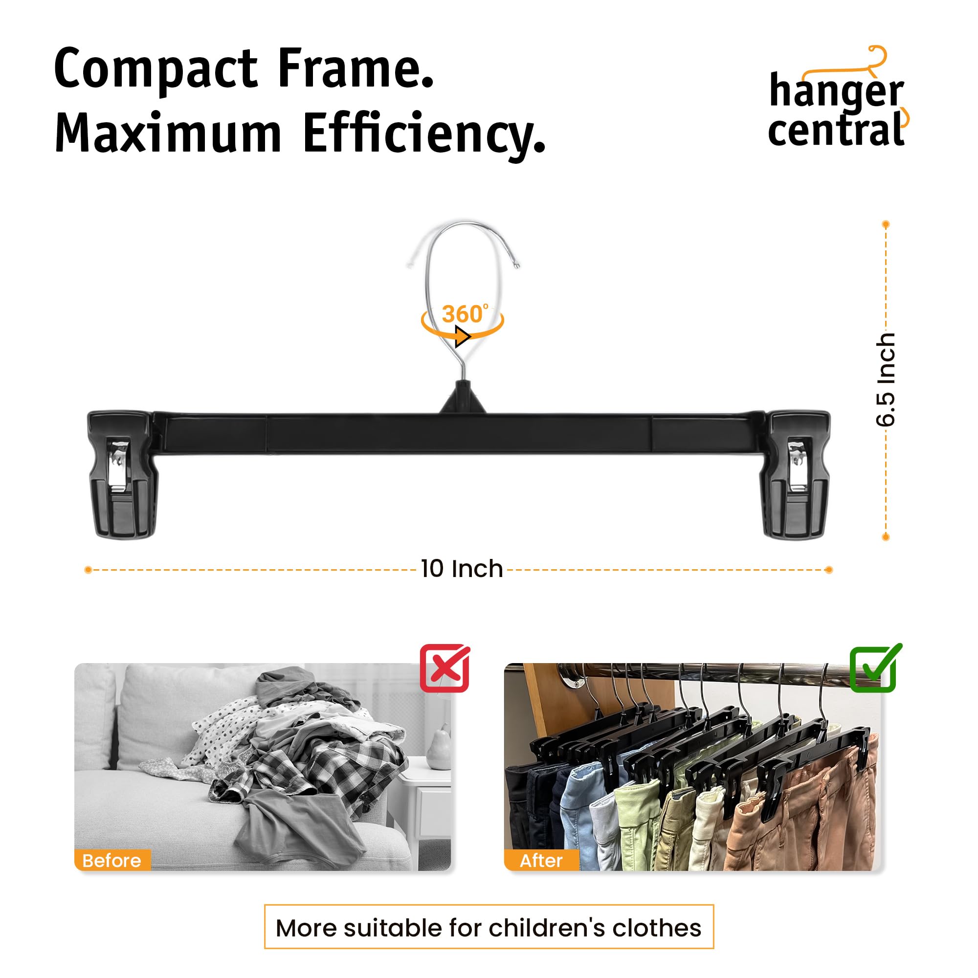 Hanger Central chrome swivel hook rotating for easy access and versatile hanging