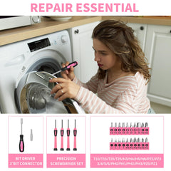 HANGYING screwdriver bits and driver displayed for versatile fastening tasks
