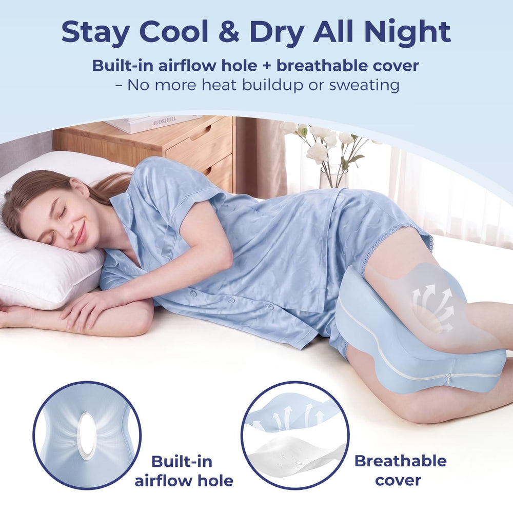 HANQIMER foam cross-section displaying airflow channels for cool, comfortable sleep
