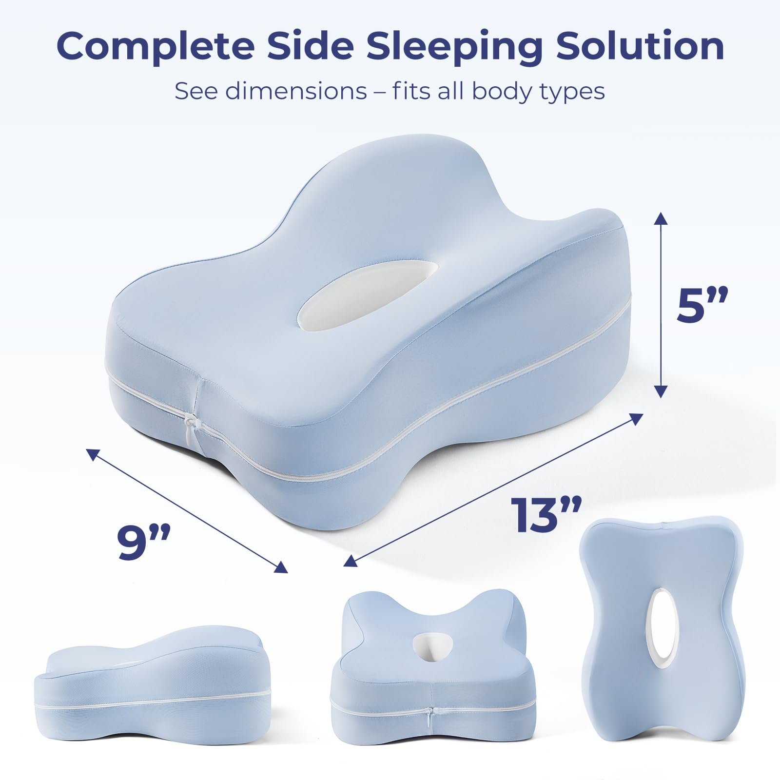 HANQIMER zipper on removable cover highlighting easy machine-wash care and hygiene