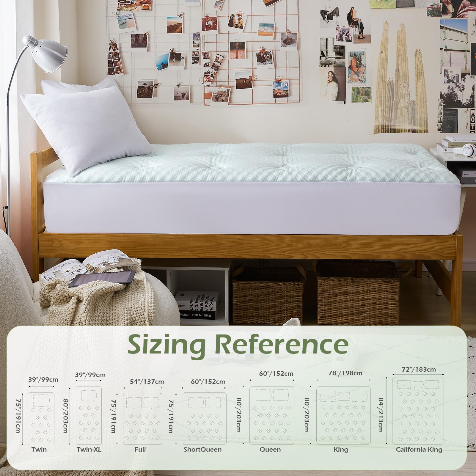 Hansleep label and material tag highlighting gel-infused memory foam benefits