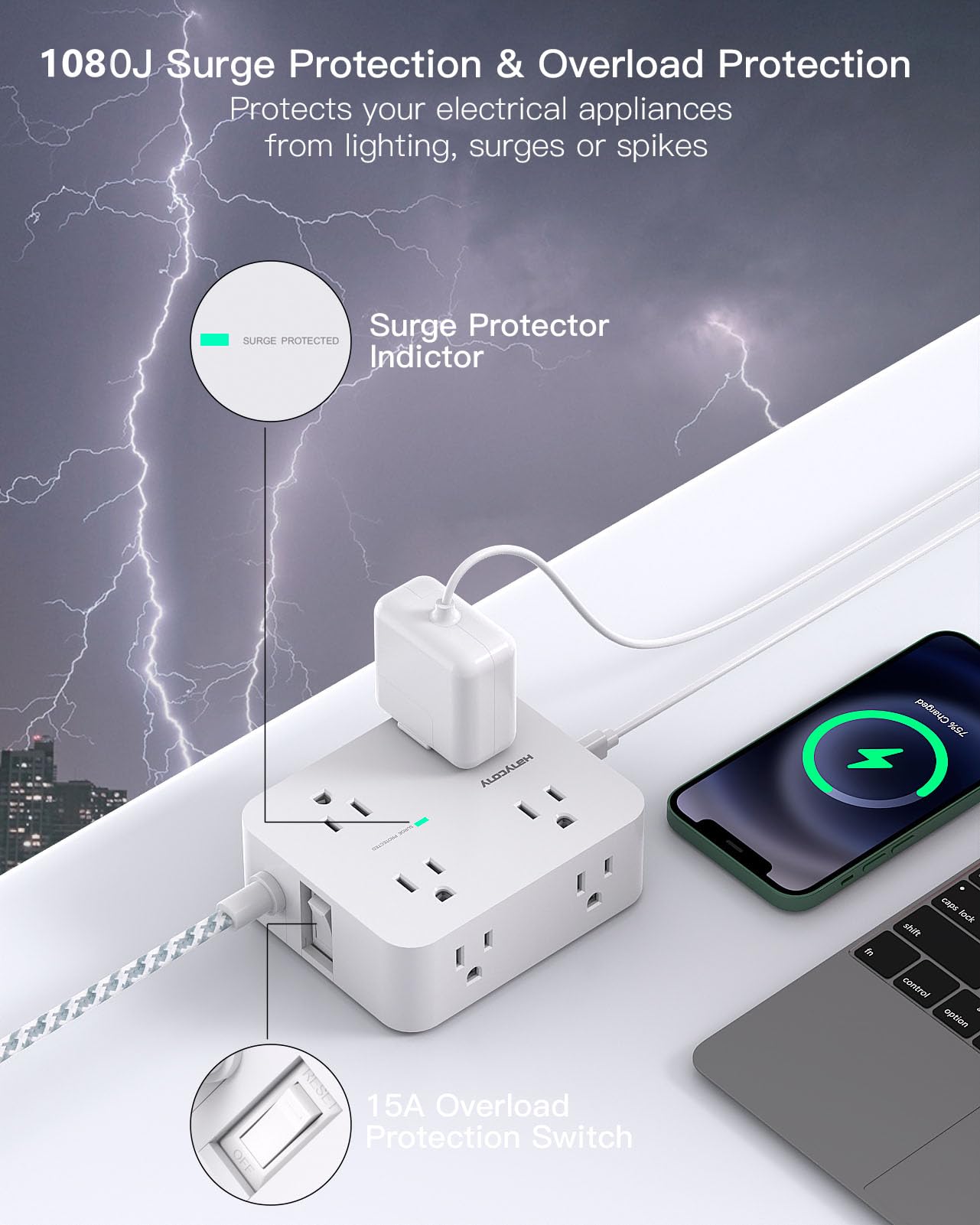 HANYCONY mounting holes on back for secure wall or under-desk installation