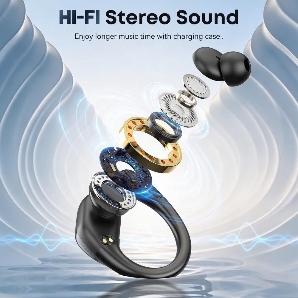 HAOYUYAN BX17 driver detail showing 14.3mm speaker for punchy bass benefit
