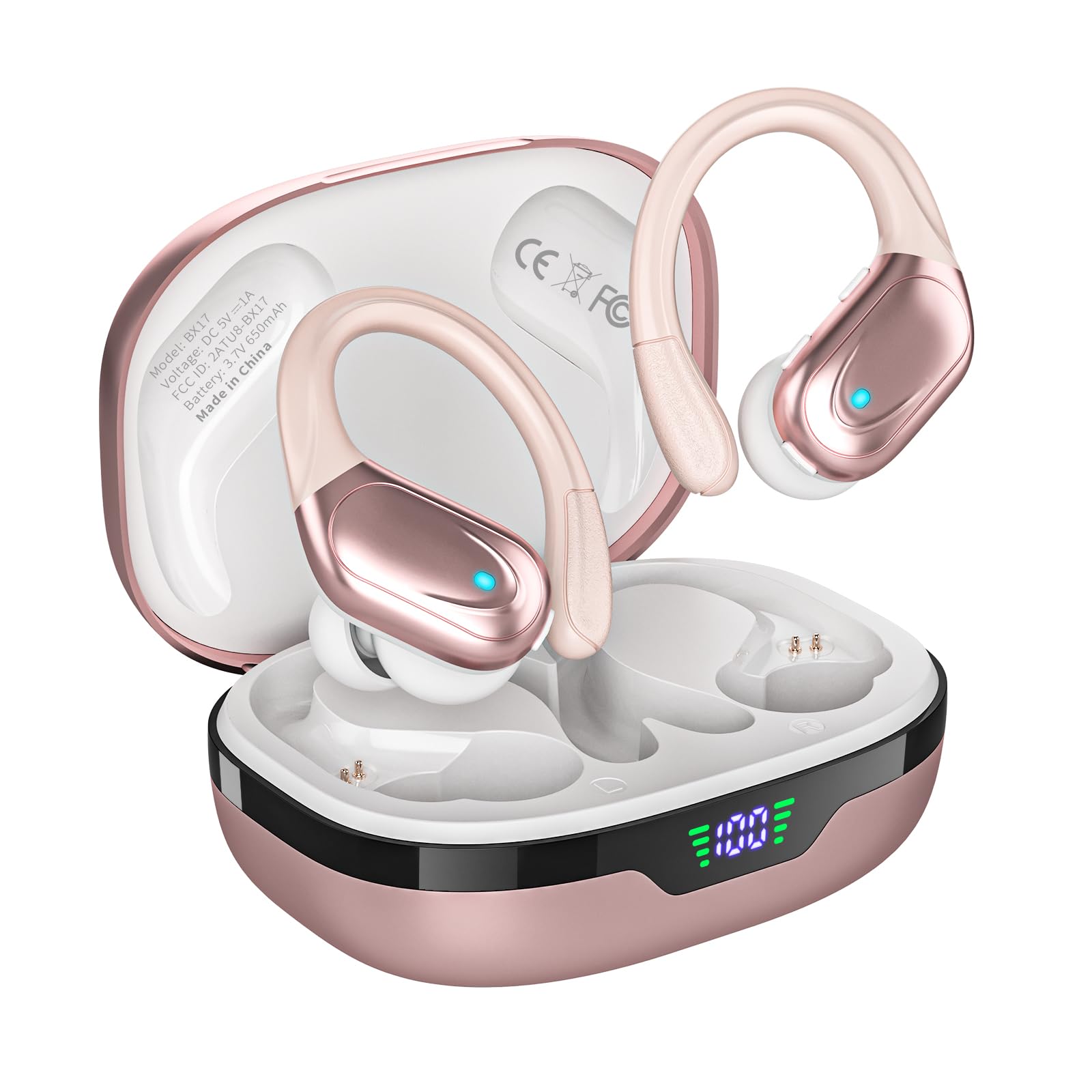 HAOYUYAN earbuds in-ear while running demonstrating secure fit benefit
