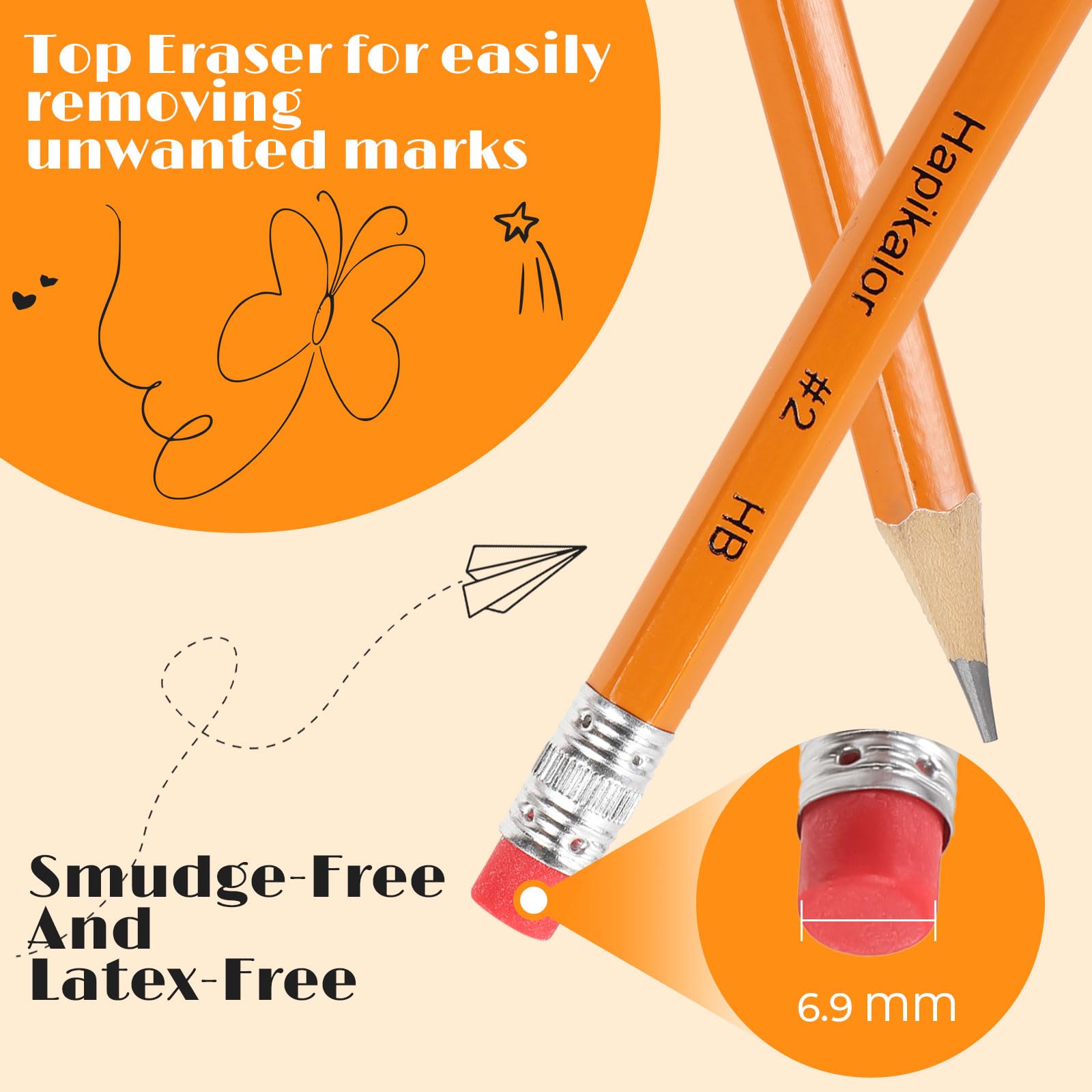 Hapikalor eraser close-up showing clean corrections and smudge control