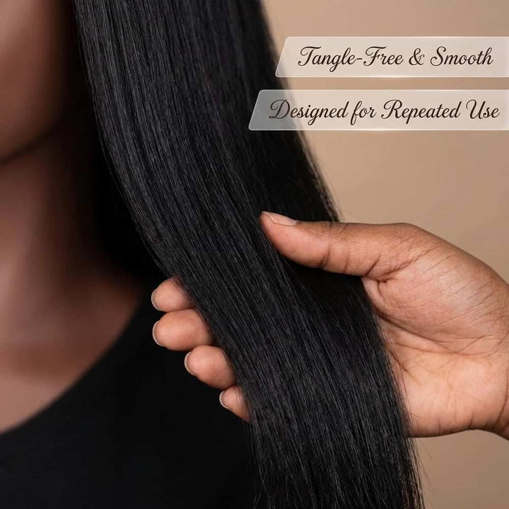 HAPOWELL close-up of hair texture showing natural strands and styling control