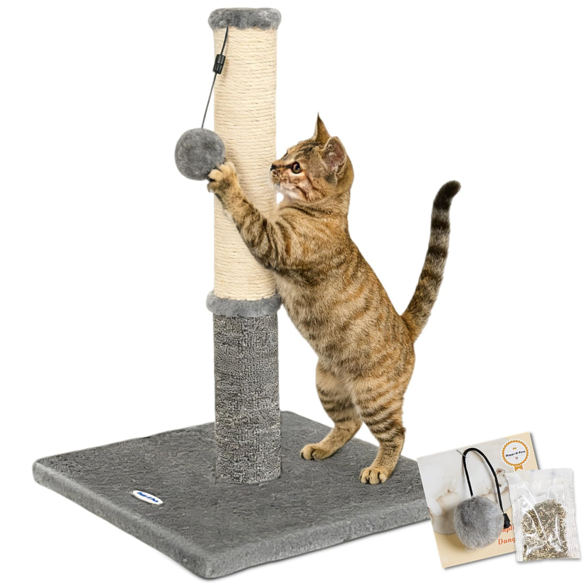 Happi N Pets front view of compact dual-surface scratcher showing stability and design