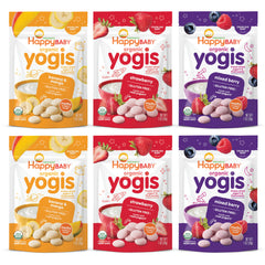 Happy Baby front packaging showing organic Yogis and benefits