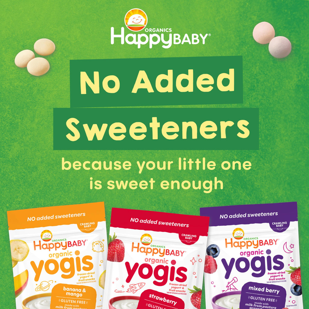 Happy Baby Yogis serving on a hand illustrating toddler portion size