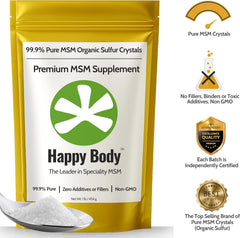 HAPPY BODY crystal close-up texture of pure MSM crystals highlighting fine consistency
