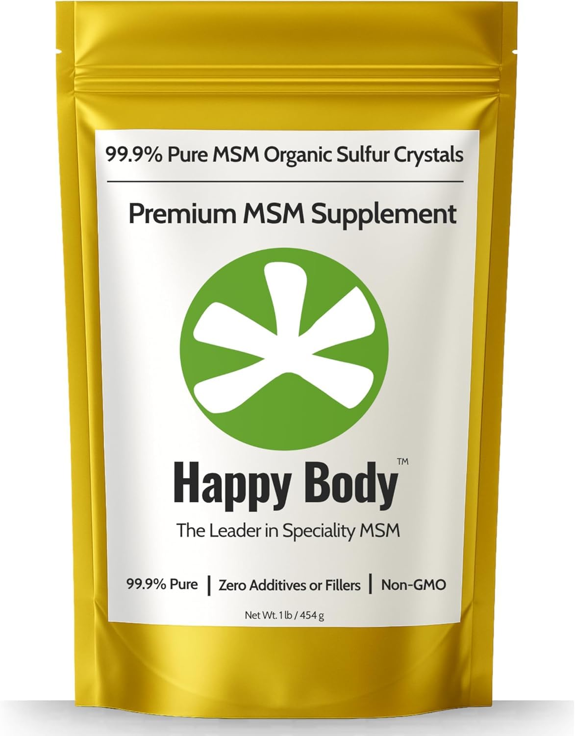 HAPPY BODY front bag showing product name and weight for clear identification and value