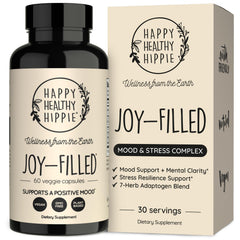 Happy Healthy Hippie bottle front view showing product identity and convenience