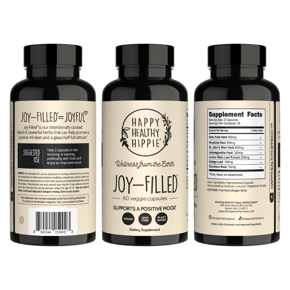 Happy Healthy Hippie packaging back label with directions and ingredient clarity