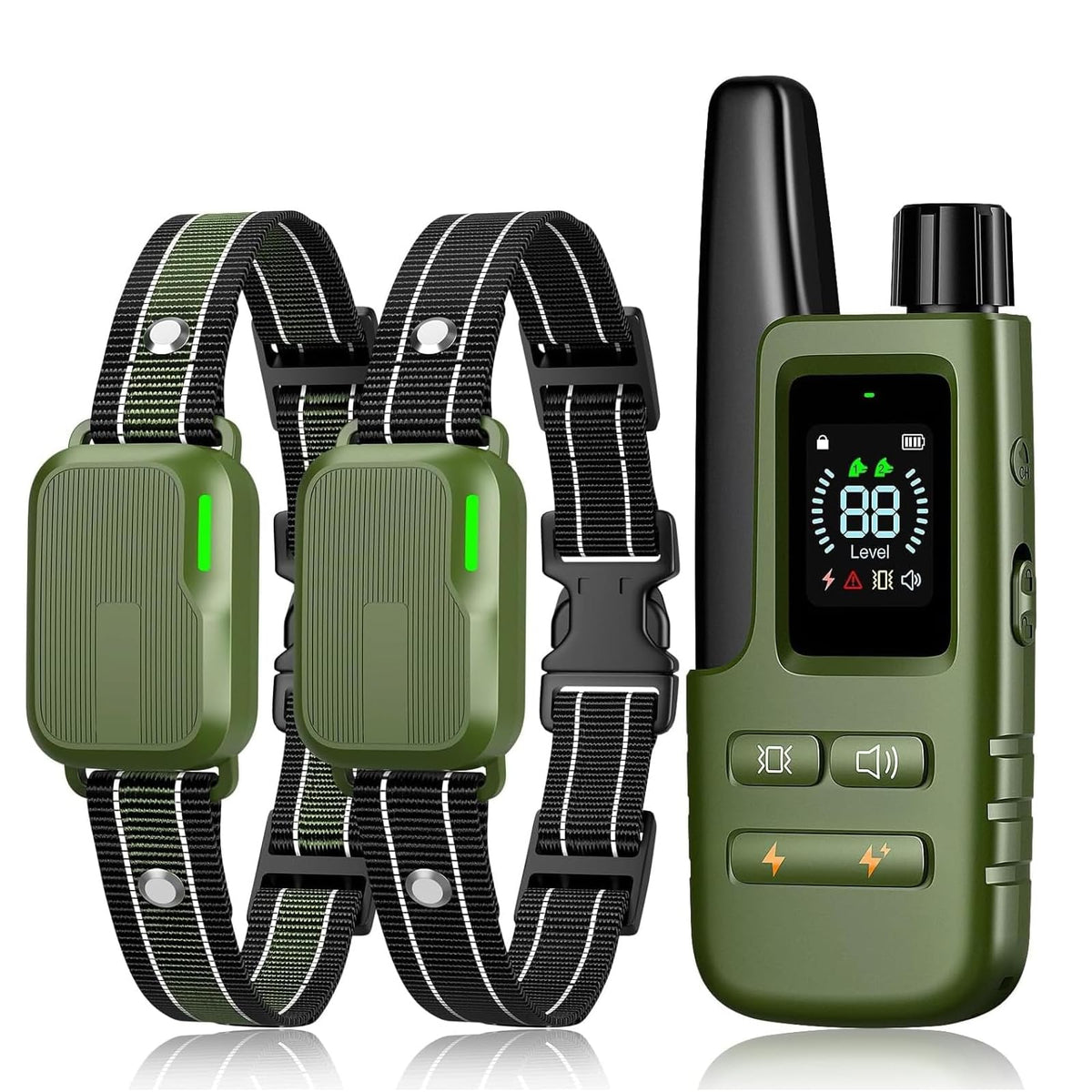 HapTop front packaging showing the dual-collar training kit and features