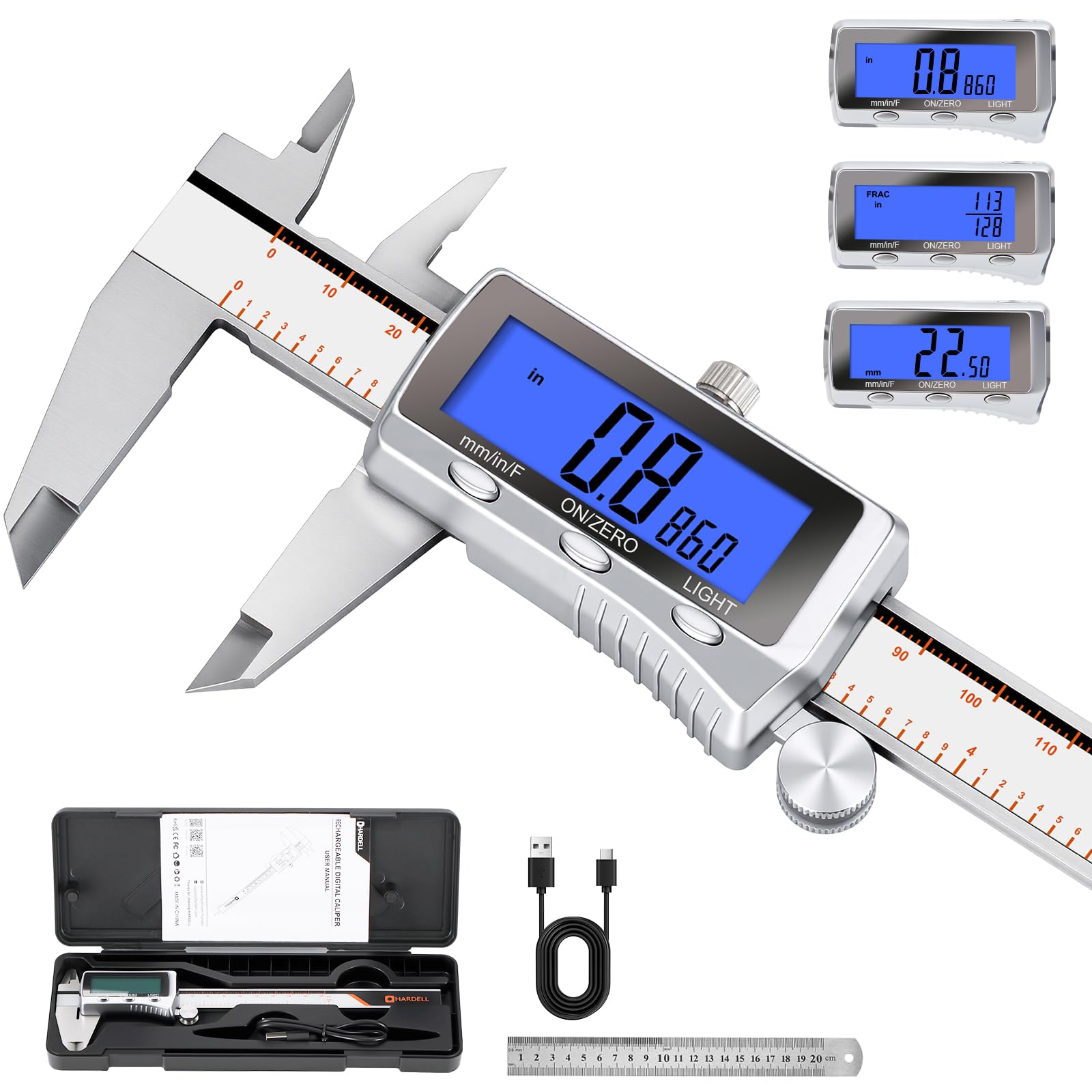 HARDELL front view with screen showing clear measurements and ease of reading
