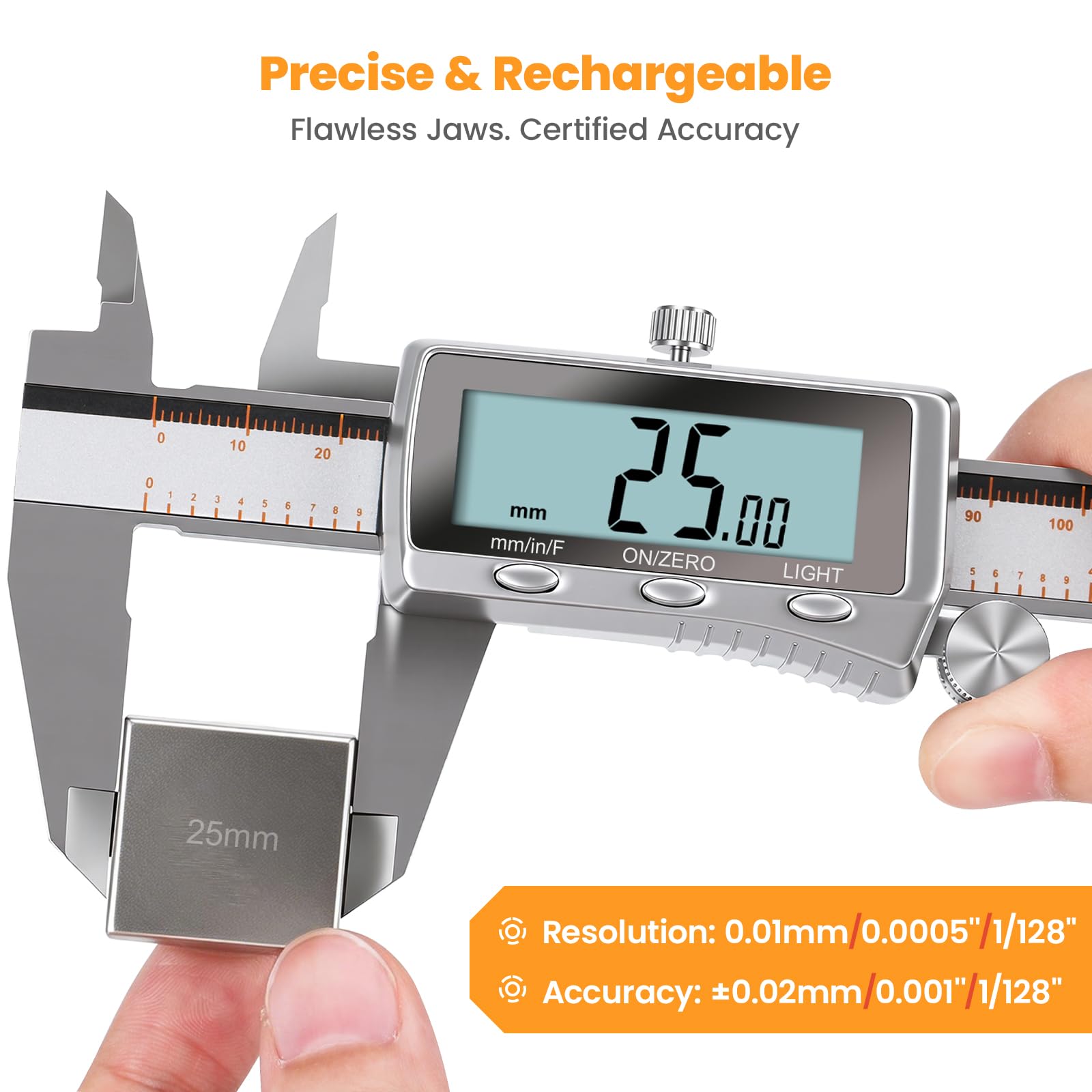 HARDELL measuring an outside diameter to demonstrate practical use