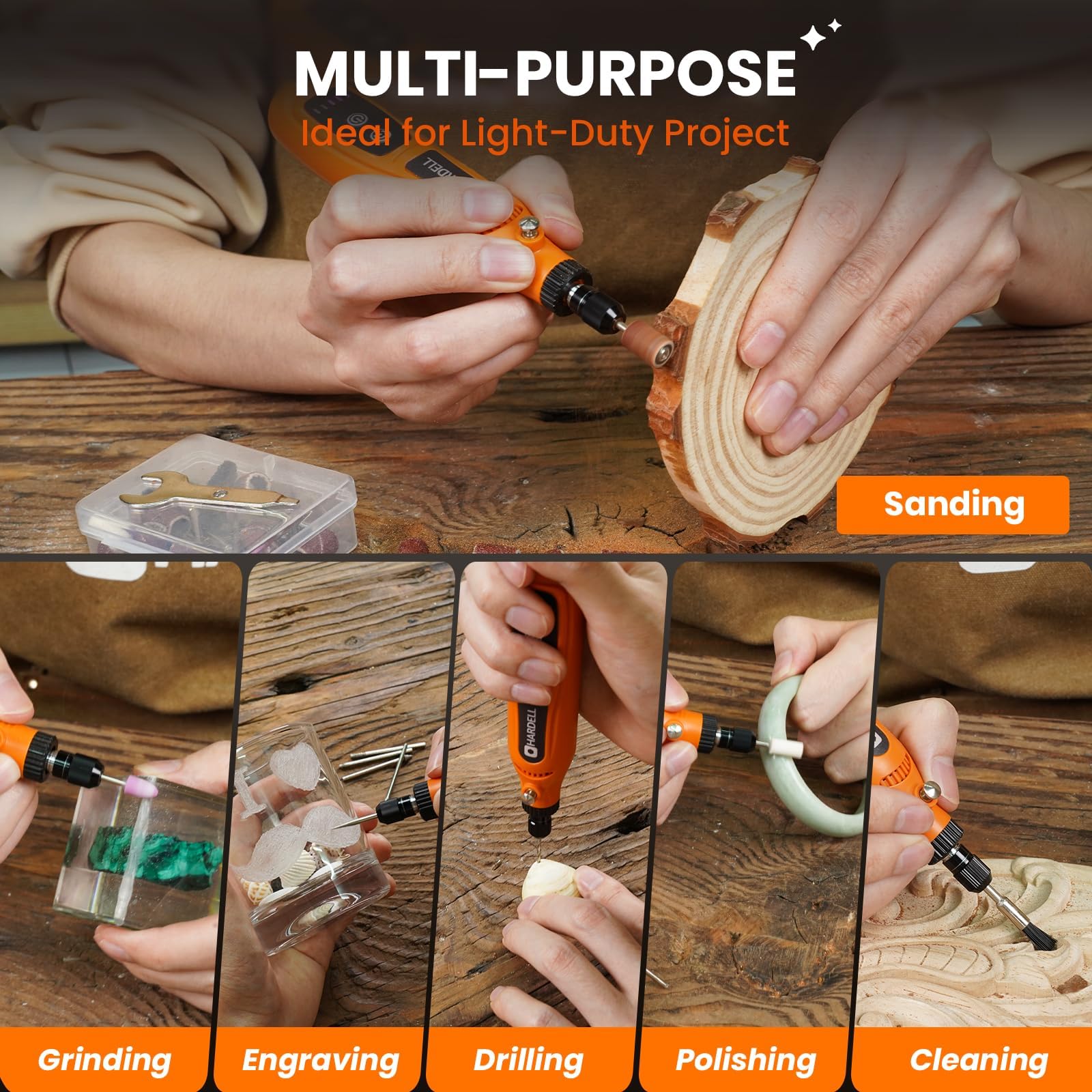 HARDELL sanding drums working on model to show smooth finish and efficiency