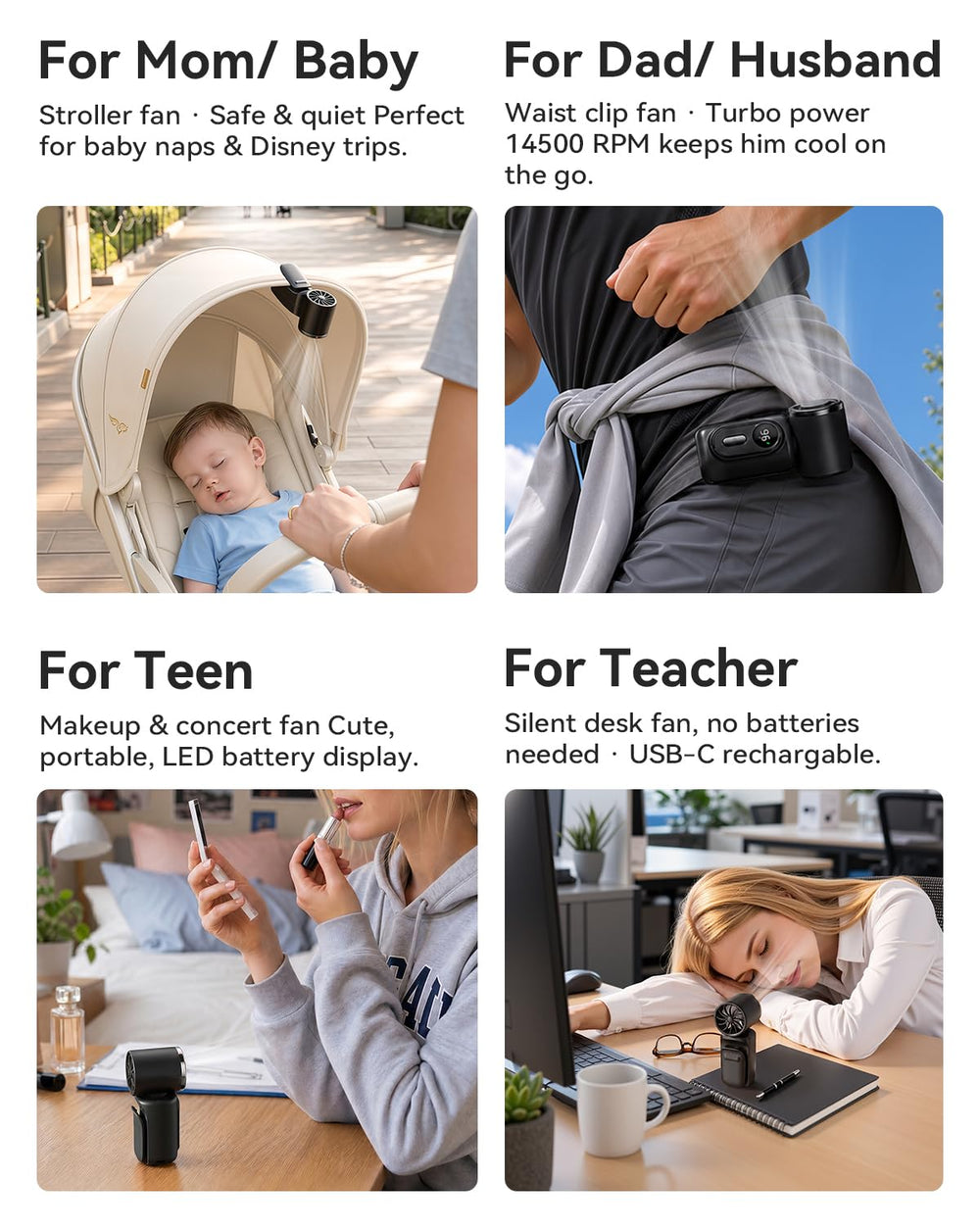 hargimix handheld fan in use providing targeted personal cooling