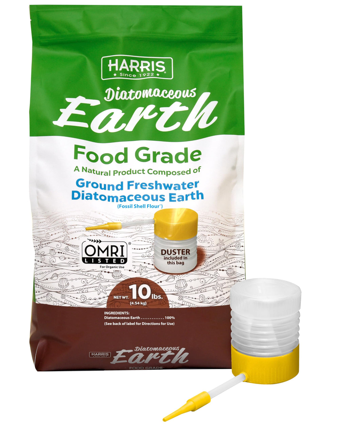HARRIS 10lb bag front view showing product labeling and resealable closure benefit