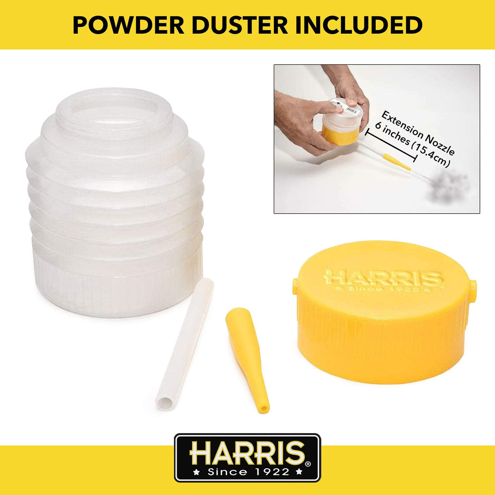 HARRIS being dusted on pet bedding showing safe application benefit