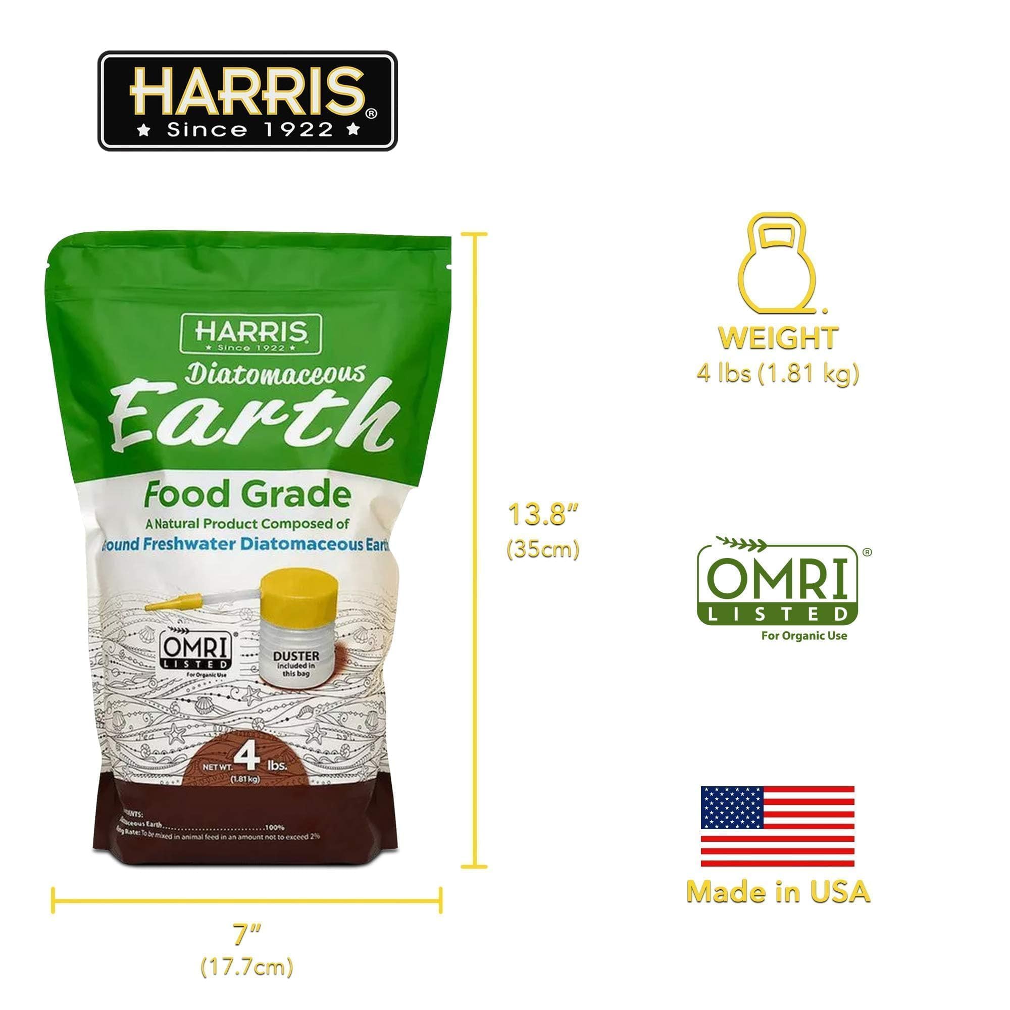 HARRIS milled diatomaceous earth texture close-up, fine consistency benefit