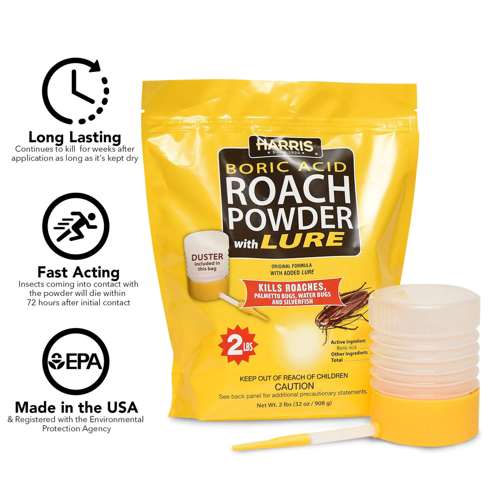 HARRIS boric acid powder close up texture showing fine particles for residual pest control