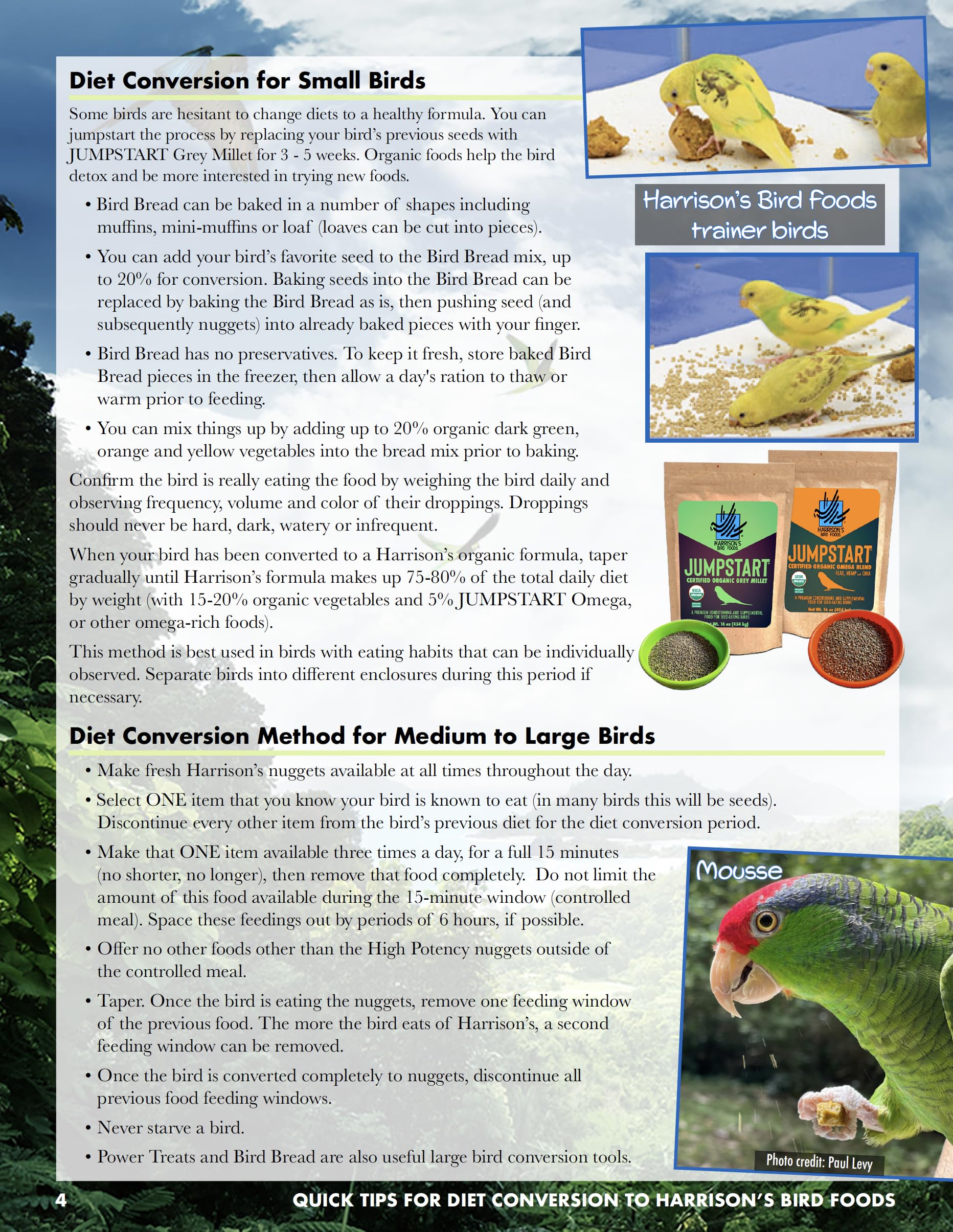 Harrison's Bird Foods breeder feeding weaning chicks demonstrating suitability