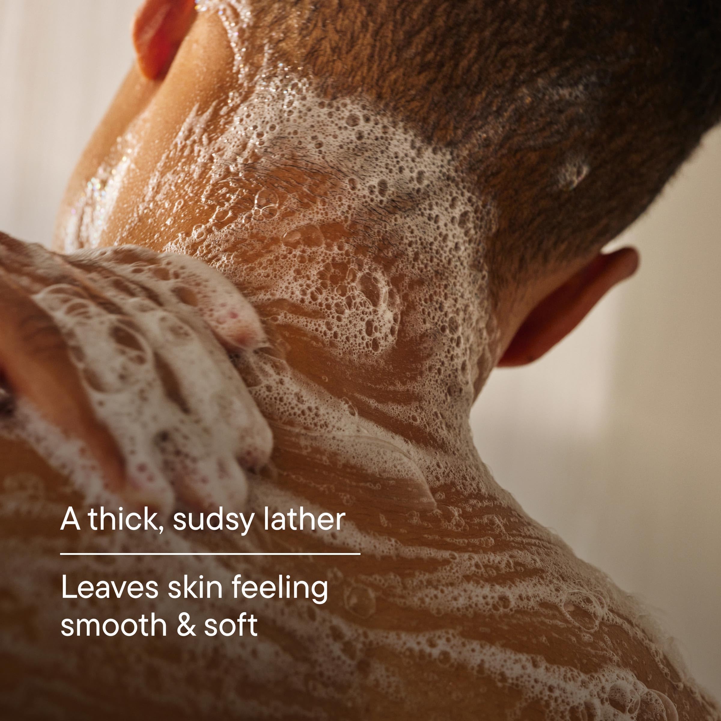 Harry's bottle in use under shower for effective everyday cleansing