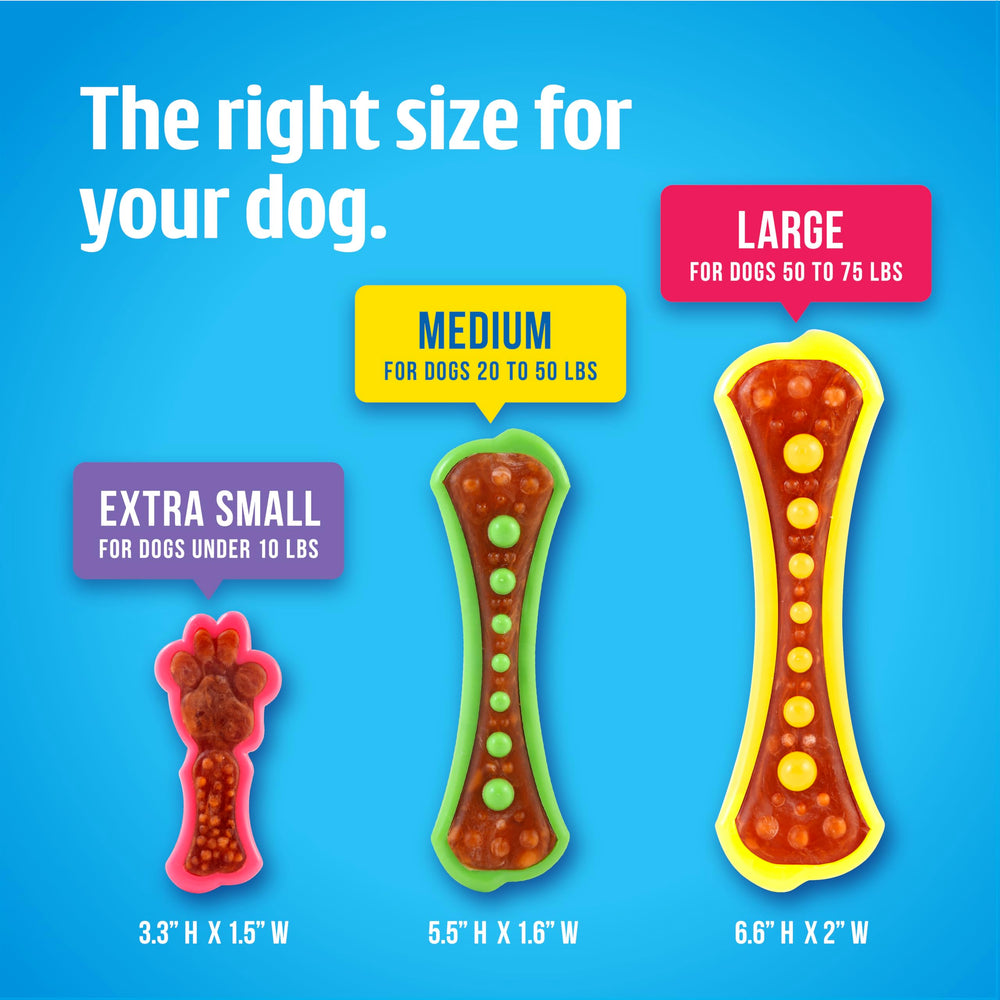 hartz dental duo in a dog’s mouth demonstrating engaged chewing and longer play benefit
