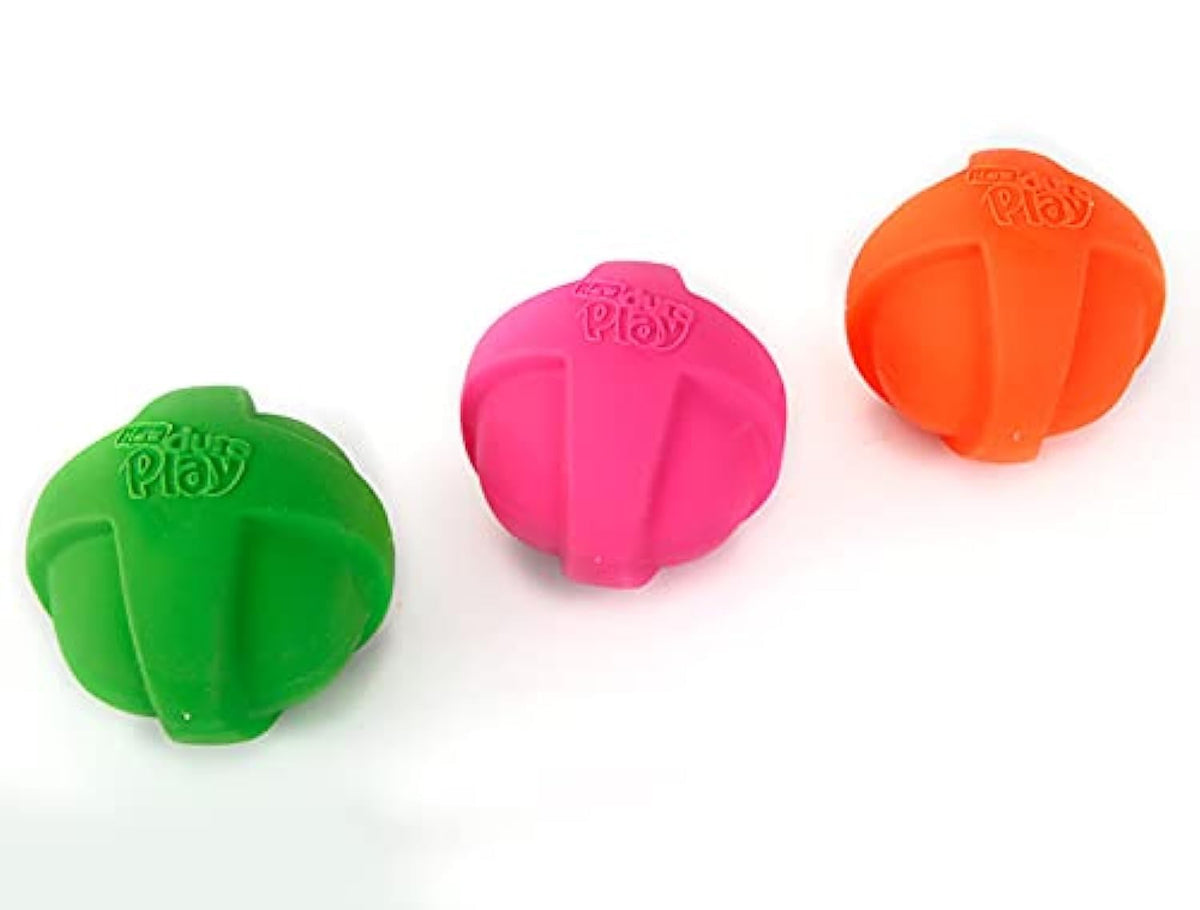 Hartz DuraPlay front packaging showing three neon balls and benefits
