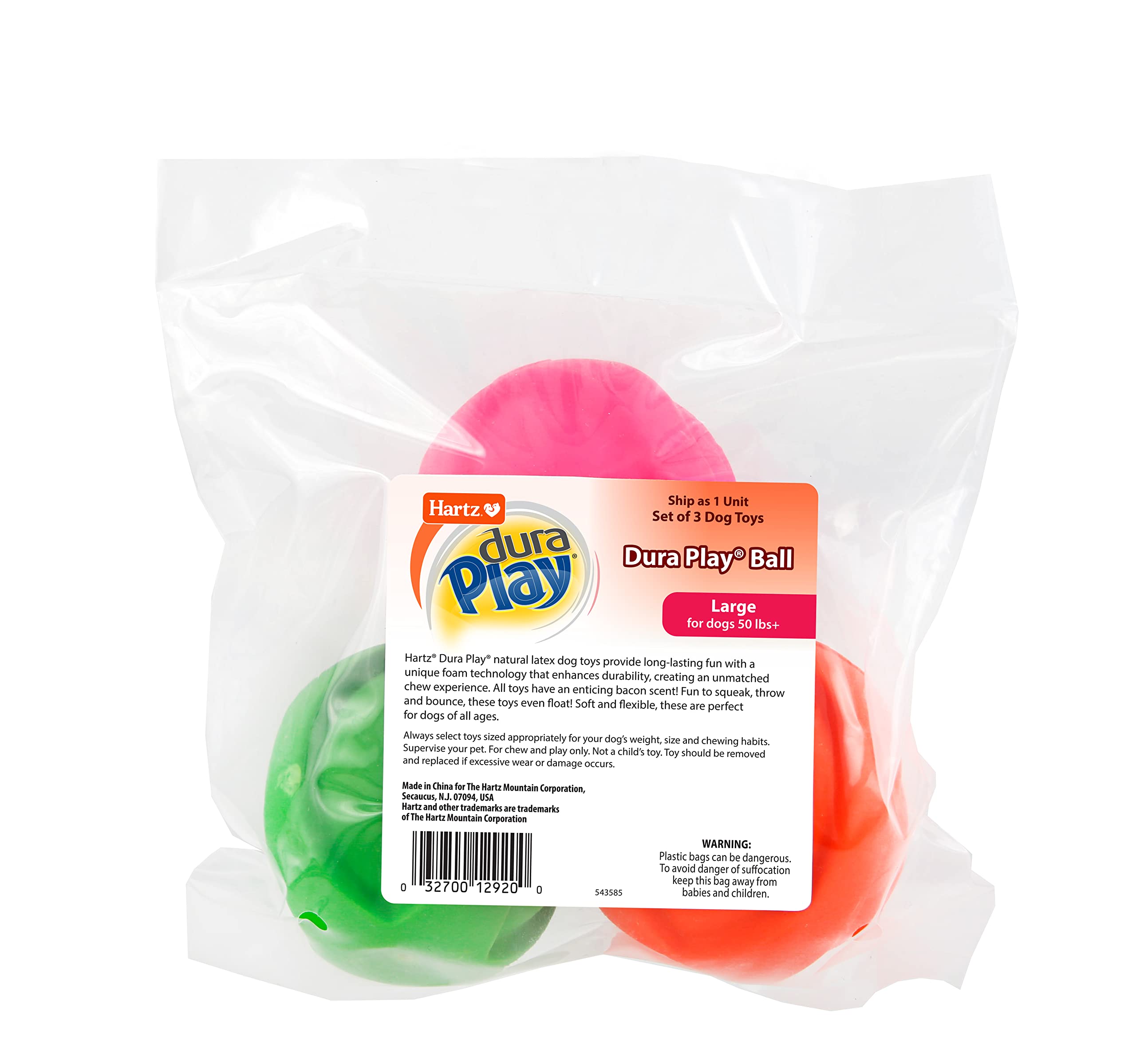 Hartz DuraPlay neon ball on grass demonstrating outdoor use