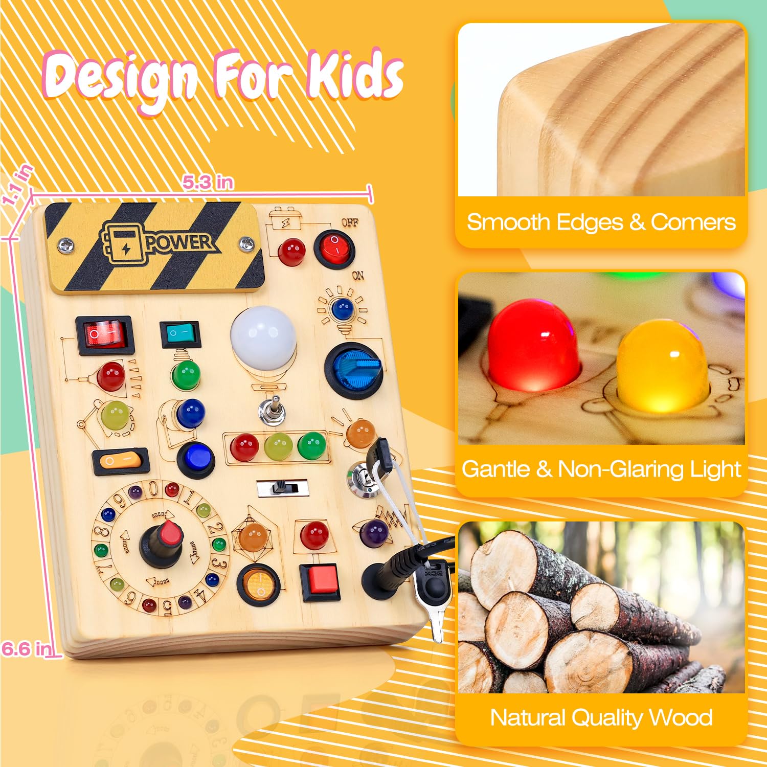 HarVow wooden texture and smooth-sanded edges indicating durable safety