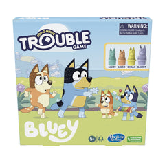 Hasbro Gaming Bluey edition packaging front shows characters and benefits