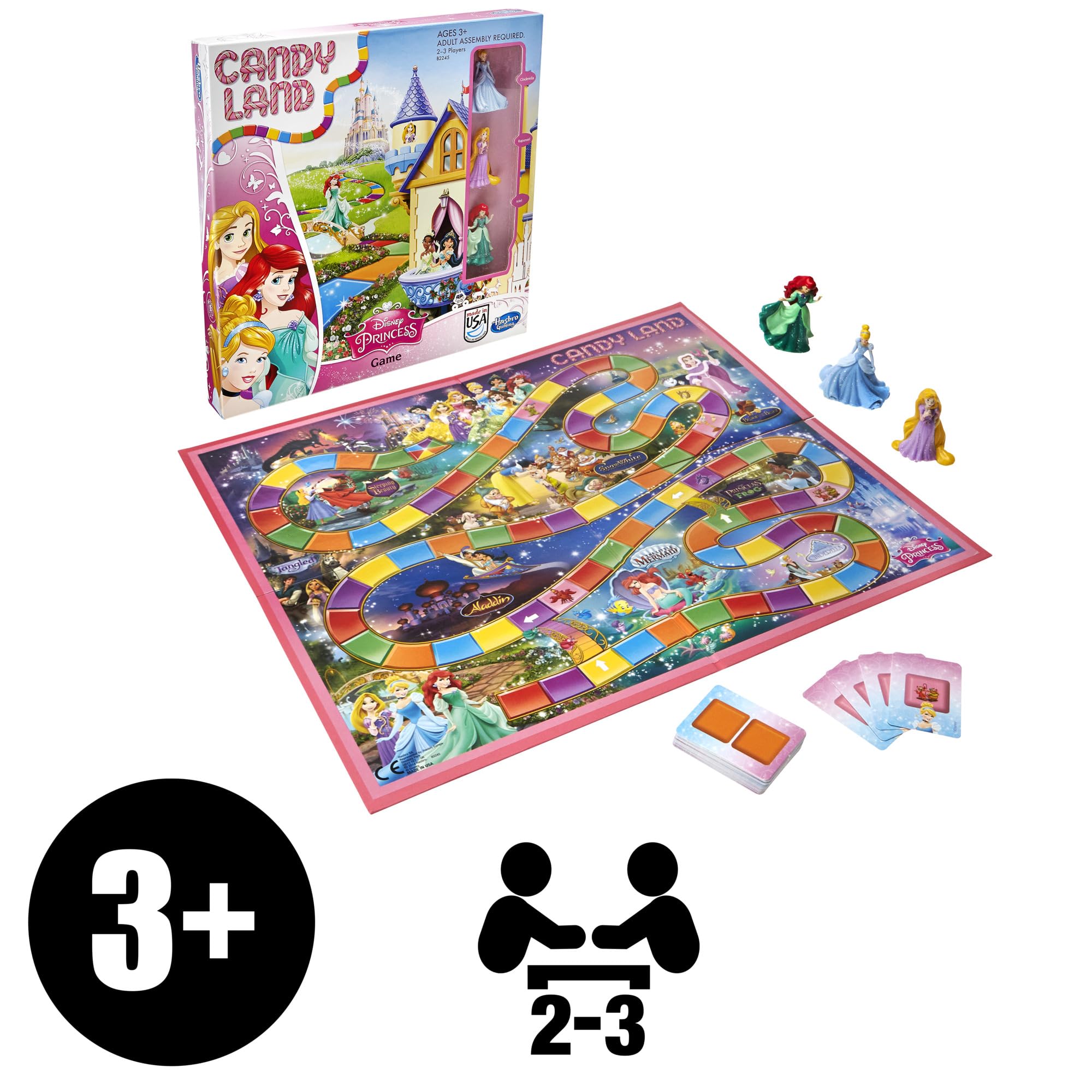 Hasbro Gaming princess movers including Cinderella Rapunzel Ariel, easy-to-handle pieces