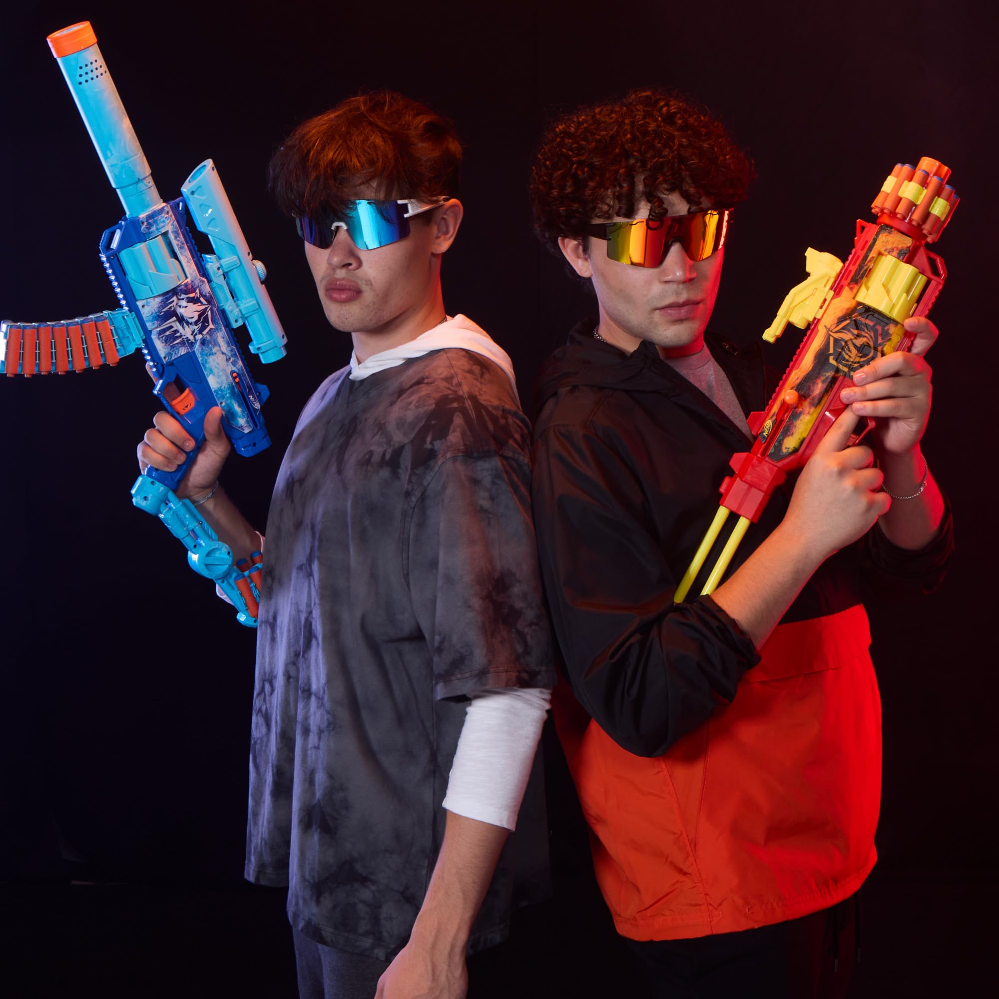 Hasbro Nerf FlareFusion scope closeup demonstrating aiming aid and accuracy benefit