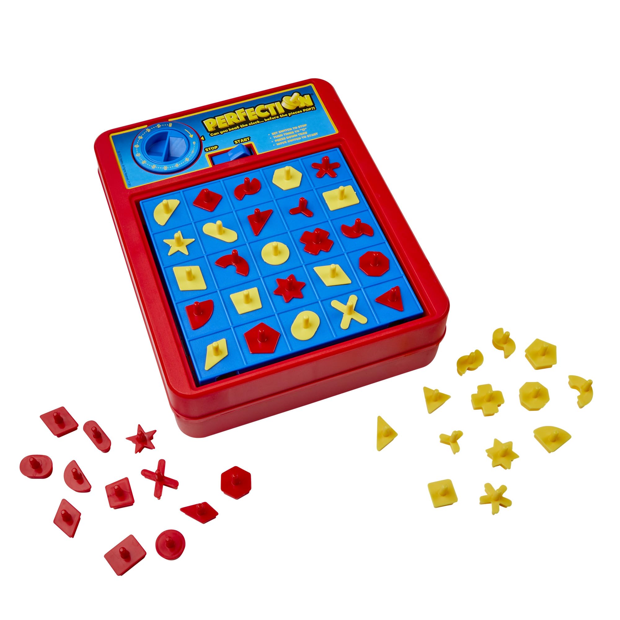 Hasbro Perfection timer mechanism detail demonstrating the popping action and excitement