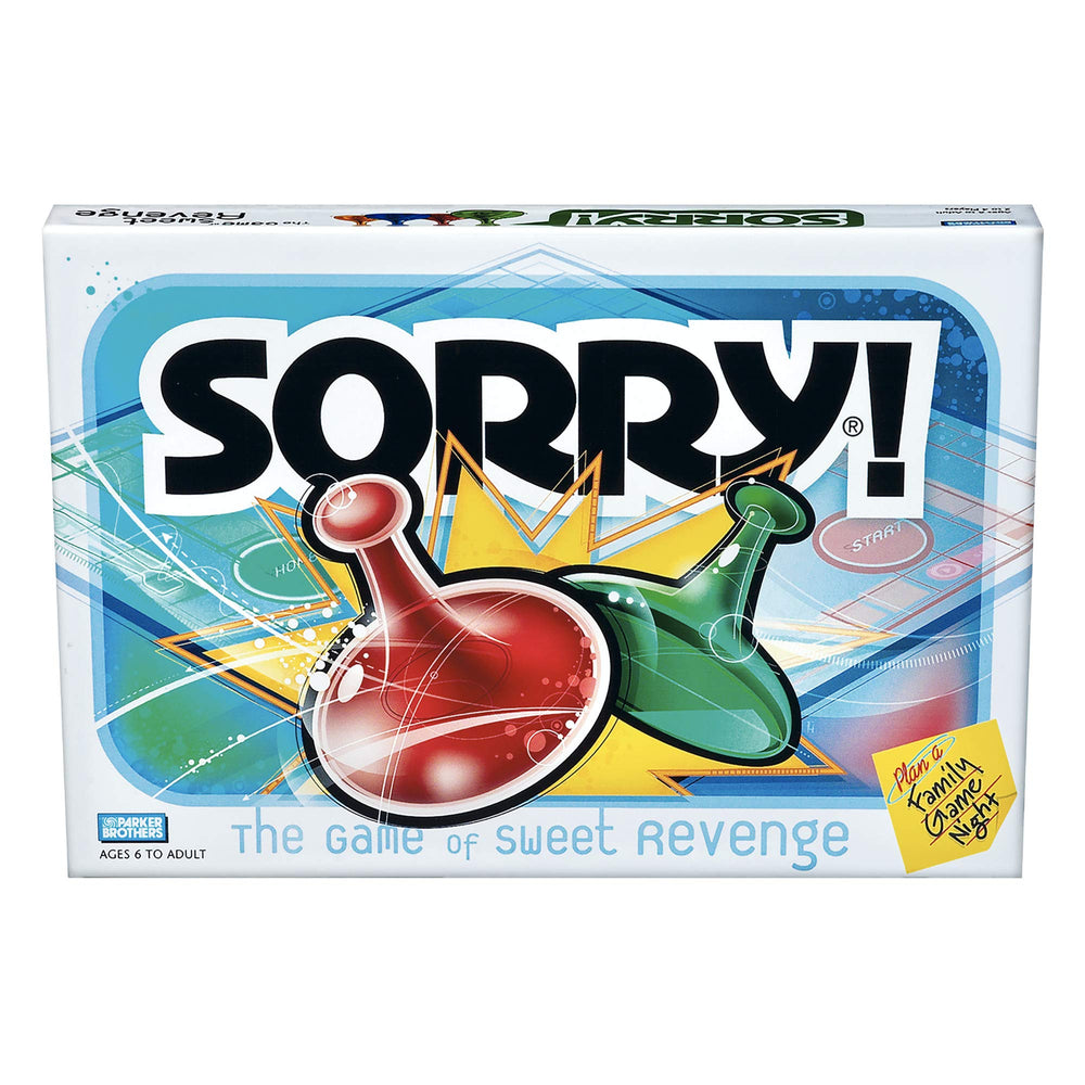 Hasbro Sorry front packaging showing box art and family-friendly appeal