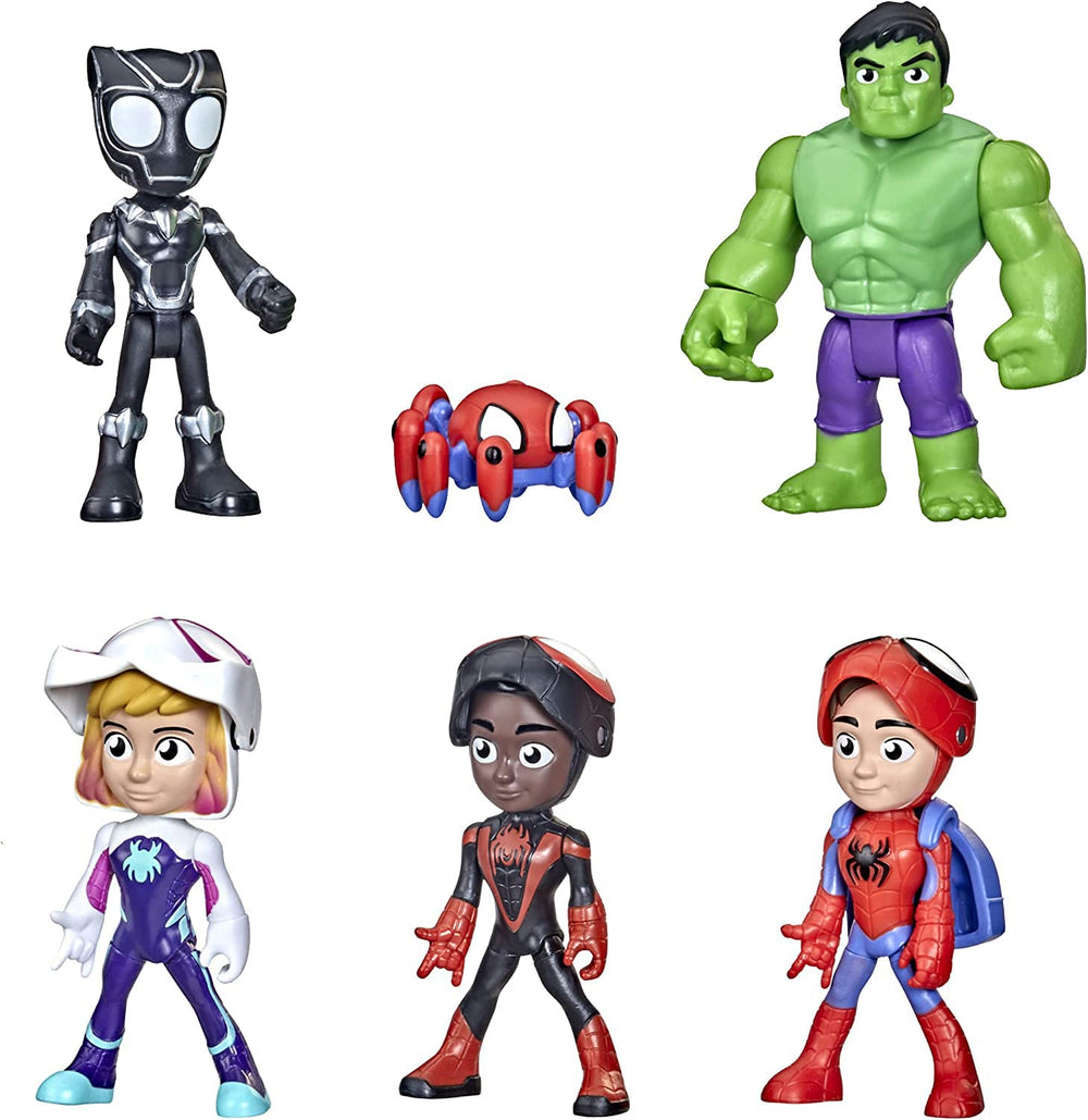 Hasbro Spidey front packaging showing multipack and characters promoting collectibility