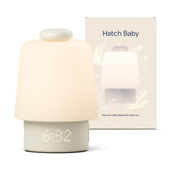 Hatch Baby front view in putty showing compact design and easy setup benefit