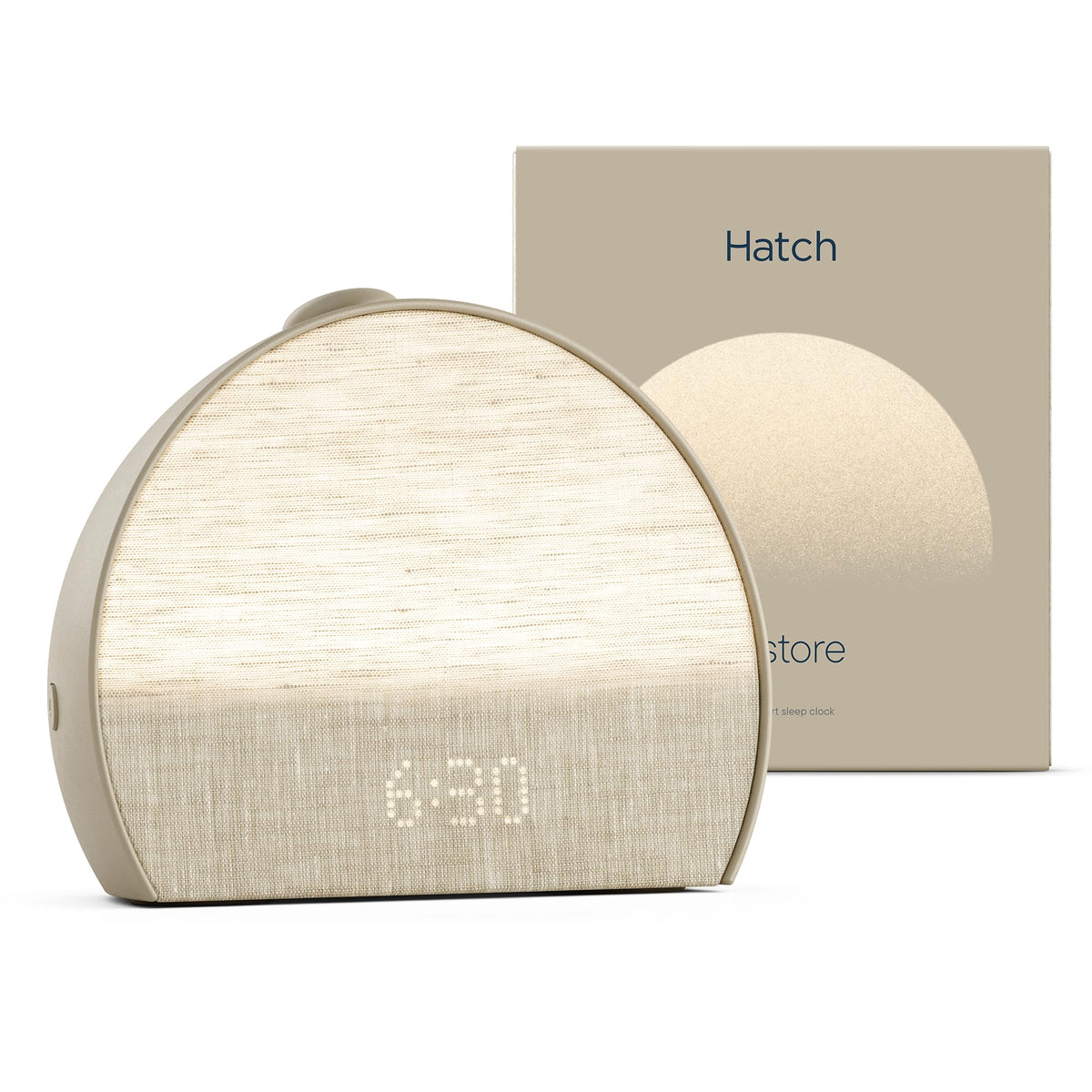 Hatch Baby Restore 3 front view showing clean greige finish and compact design
