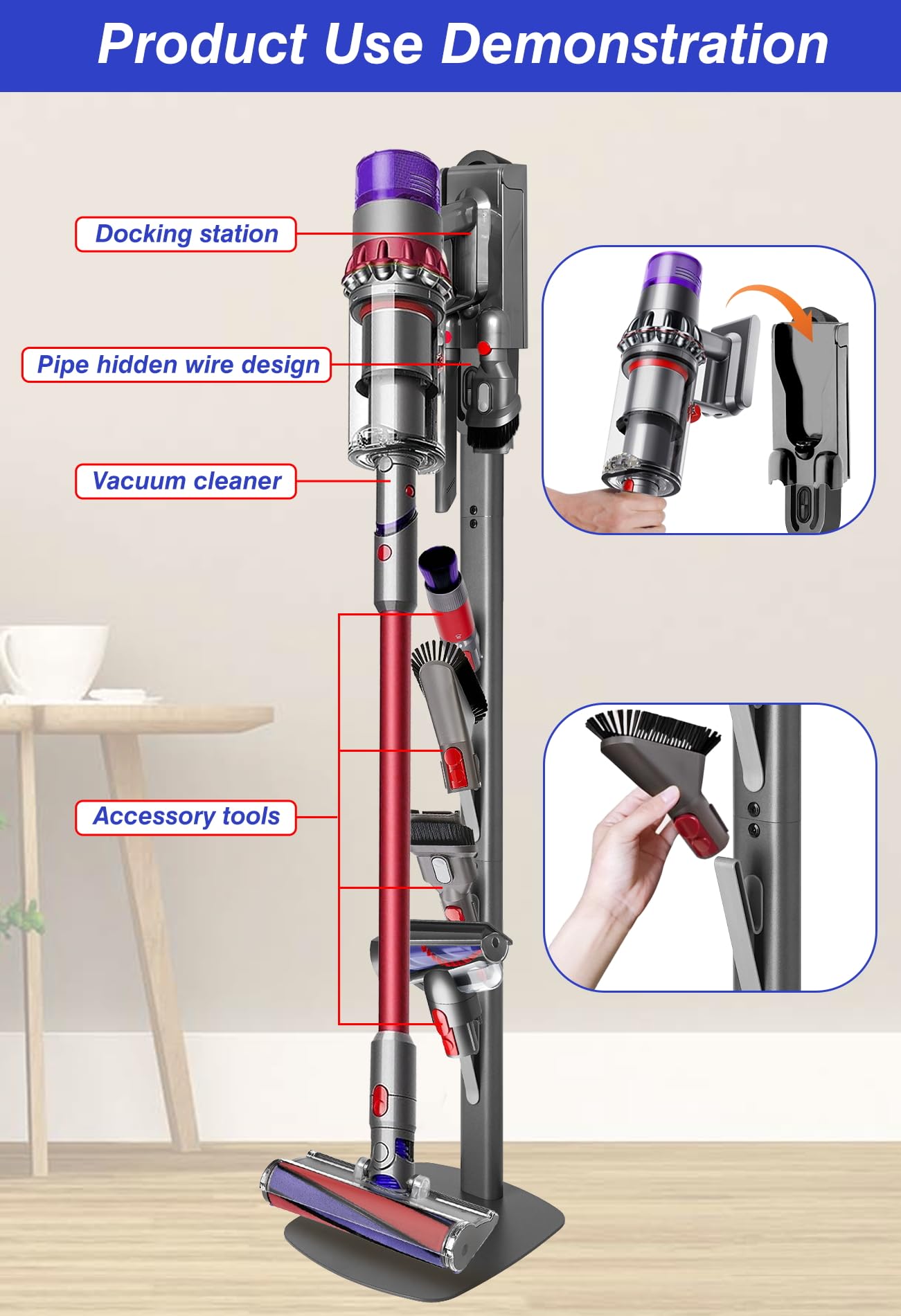 Haturi hidden cord management detail keeping cables tidy and safe