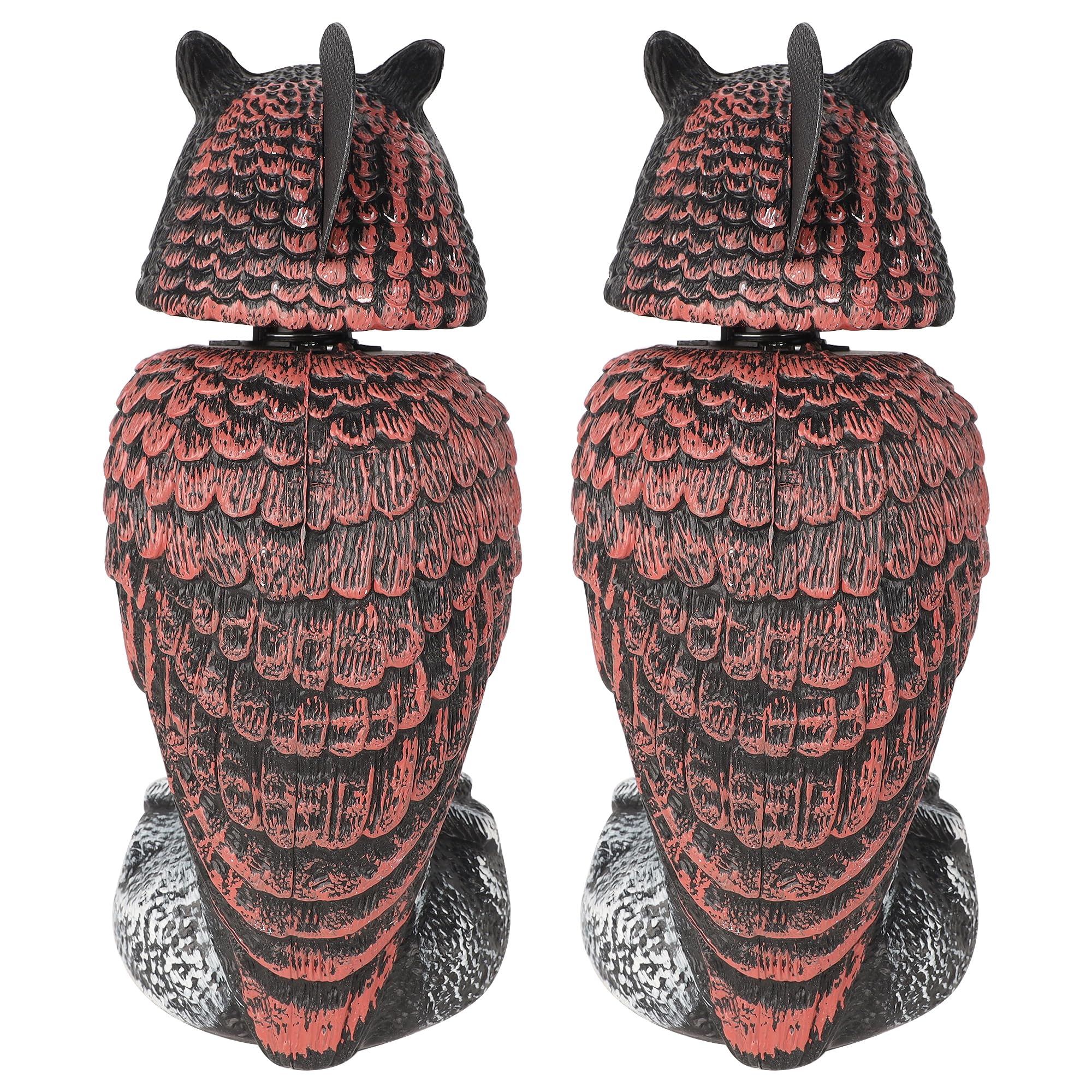 Hausse owl decoy on a porch enhancing outdoor décor and protection